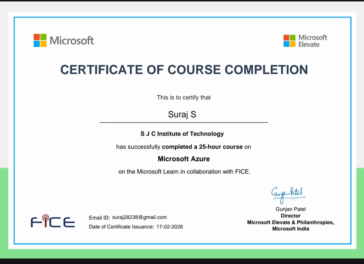 Microsoft Azure — Course Completion