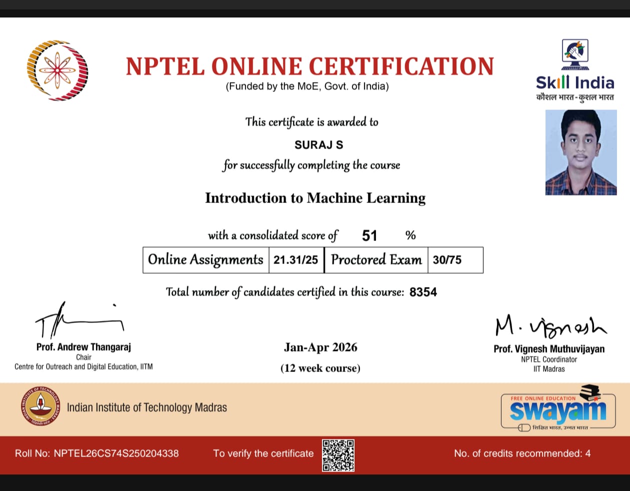 NPTEL · IIT Madras — Introduction to Machine Learning