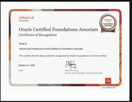 OCI 2025 Certified AI Foundations Associate