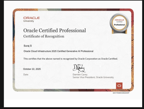 OCI 2025 Certified Generative AI Professional